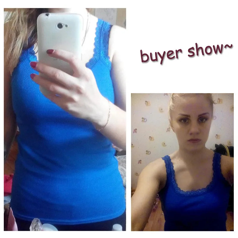 Black Tops Summer Sleeveless Women Tank Top With Lace Top Red Inside Wear Lace Camisoles Loose Underwear Womens Clothing Vest - Matrix-studios.com