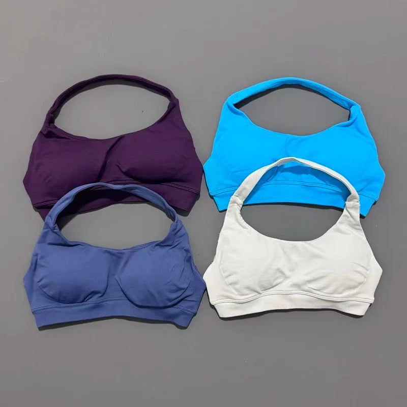 Women Sports Bra Seamless Halter Yoga Clothes Removable Cups Women Workout Clothing Gym Backless Bra Running Workout Tops - Matrix Studios