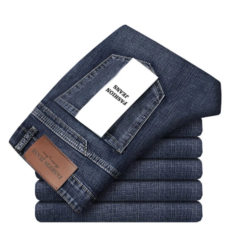 Wthinlee 8 Models Spring Autumn Business Jeans Men Casual Straight Stretch Fashion Classic Work Denim Trousers Brand Clothing - Matrix Studios