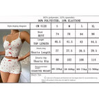 Sexy Sleepwear Women Pajamas Set Heart Print Silk Stain V-Neck Sleeveless Casual Cami Top and Shorts Sets Home Suit Loungewear - Matrix-studios.com