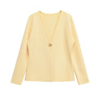 Spring Cardigan For Women Tops V-neck Knitted Cardigans Casual Simple Elegant Sweater Coat Outerwears Knitwear 4192005 - Matrix Studios