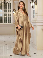 Plus Size Kaftan Dresses for Women Sparkly Glitter Batwing Sleeve Kaftan Cover Up Beach Maxi Dress Loungewear - Matrix Studios