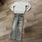 Y2K Retro Jeans Light Color Dollar Pattern Embroidery Splice Denim Pants Gothic Hip Hop Streetwear Men Women Fashion Baggy Pants - Matrix Studios