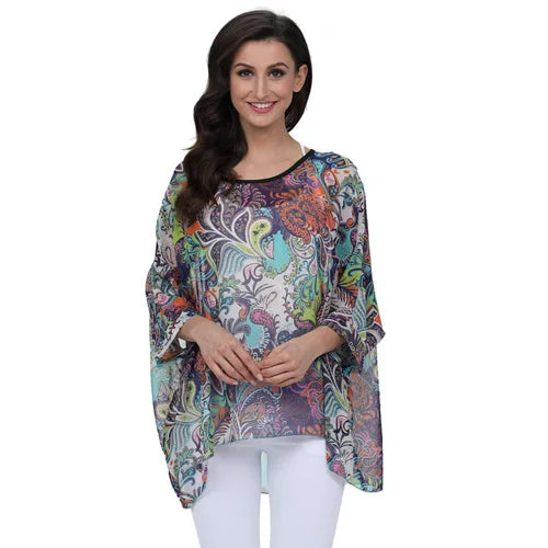 Women Blouses Plus Size Clothing Summer 2021 Novelty Bohemian Shirts Blusas Femininas Bohemian Style Women's Chiffon Tops Tees - Matrix-studios.com