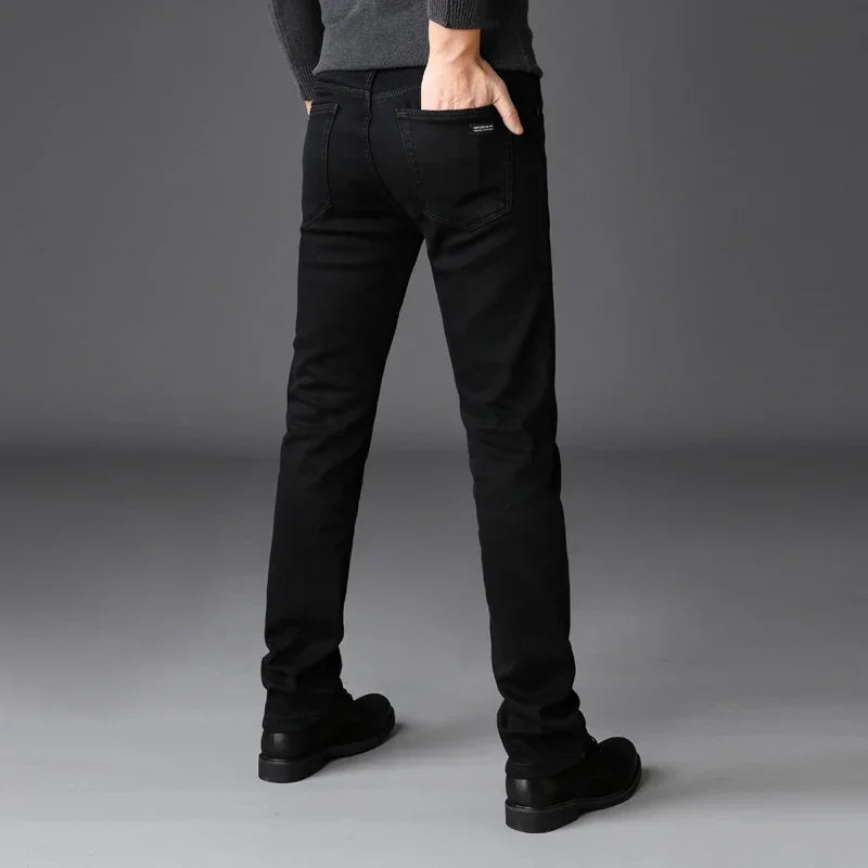Spring Autumn Men Classic Fashion Brand Jeans Homme Man Soft Stretch Black Biker Masculino Denim Trousers Mens Pants Overalls - Matrix Studios