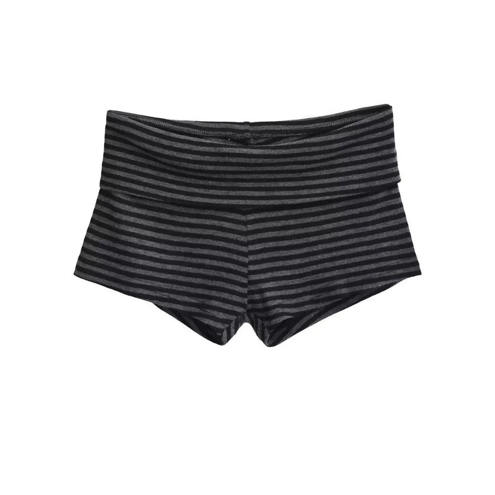 Korean Style Low Waist Striped Shorts High Elasticity Striped Pattern Short Shorts Comfortable Hot Pants Summer - Matrix Studios