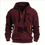 Fashion autumn and winter men's brand clothing multi-zipper design printed hoodie casual sweatshirt loose hooded jumper - Matrix Studios
