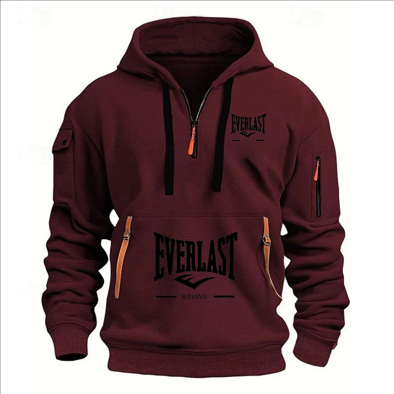 Fashion autumn and winter men's brand clothing multi-zipper design printed hoodie casual sweatshirt loose hooded jumper - Matrix Studios