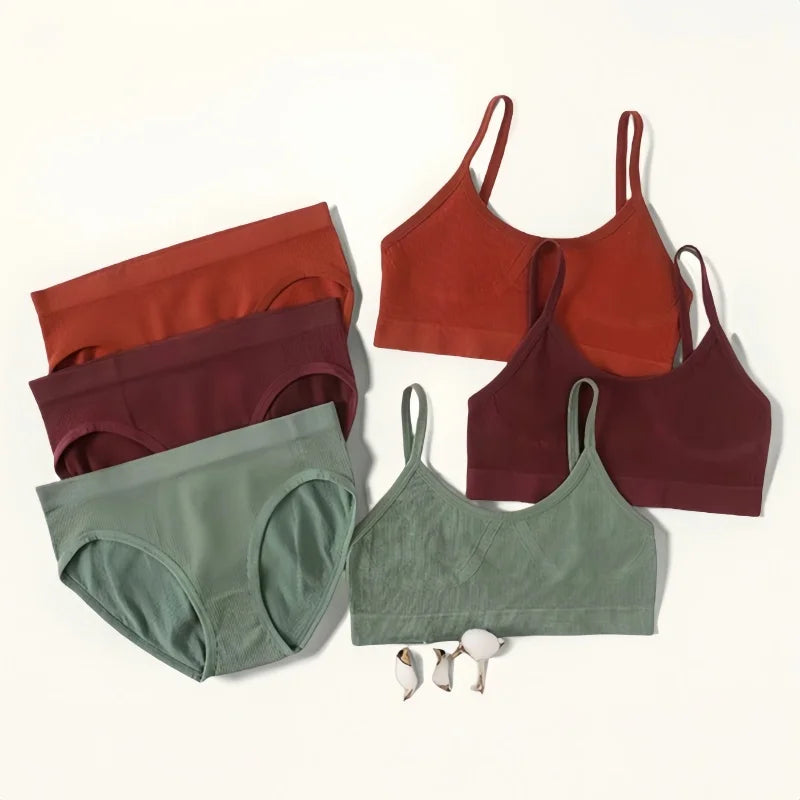 Women Seamless Bra Briefs Set Push Up Bra Top Sexy Lingerie Female U Back Crop Top Brassiere Underwear Set - Matrix-studios.com