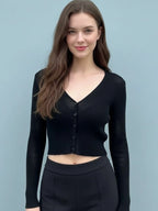 Korean Women Cardigan Summer Thin Casual Solid Feminino Sun-proof All-match Knitted V-neck Sweet Style Candy Color Basic Daily - Matrix Studios