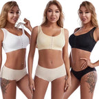 Front Closure Posture Corrector Lift Up Bra Women Push Up Cross Back Underwear Shockproof Sports Support Fitness Vest Bras S-5XL - Matrix Studios