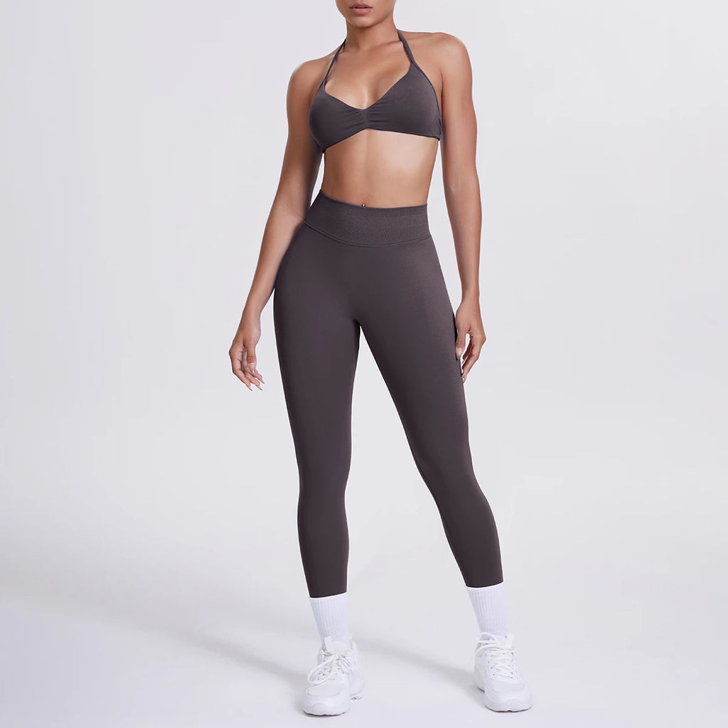 Women 2pcs Patchwork Sport Yoga Suit Training Sleeveless Sport Gym Tops Tummy Control Slimming Booty Leggings Yoga Suit Sports - Matrix-studios.com