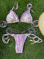 Sexy Triangle Mini Bikini Sets Micro Thongs Swimsuit Women Bathing Suit Biquini Bandage Beachwear Print Swimwear Thong Bikini - Matrix-studios.com