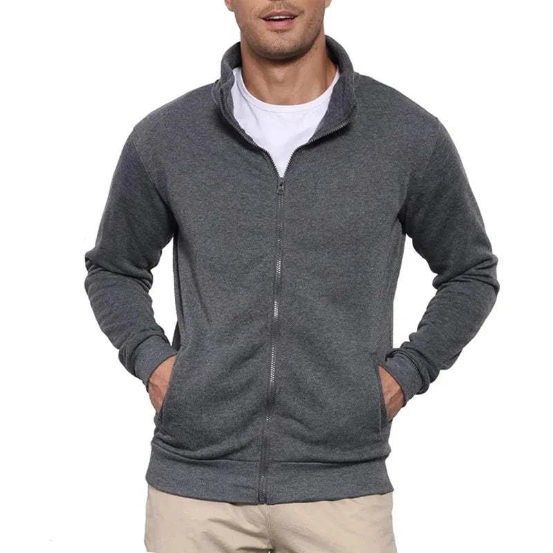 Autumn Men's Sweatshirts Jacket Man Without Hood Zip Coats Outdoor Sport Lightweight Long Sleeve Streetwear Slim Fit Cardigan - Matrix Studios