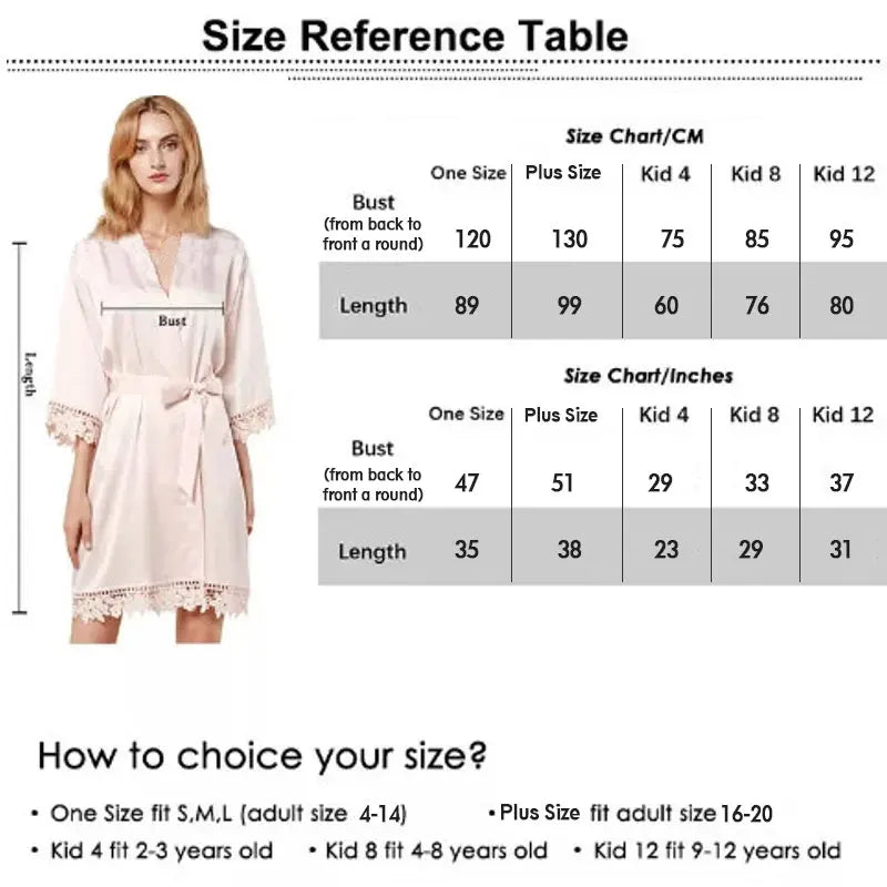 Customized Summer Lace Sleepwear Bride&Bridemaid Wedding Robe Personalized Gown Champagne Kimono Silk Bathrobe Satin Night Dress - Matrix-studios.com