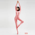 2023 AMORESY Women's Catsuit Playsuits Wetlook Shiny Glossy Tights Zipper Leotards Fullbody Overall Zentai Jumpsuits - Matrix Studios