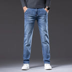 Autumn Winter New Business Men's Jeans Classic Fashion Stretch Washed Casual Denim Trousers Comfortable Straight Male pants - Matrix Studios