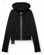 New Y2K American-style women's solid color large zipper loose cropped color-block hoodie fashionable street Harajuku style - Matrix Studios