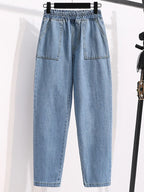 plus Size Denim Trousers High Waist Straight Leg Women's Spring Faion Slimming Long Pants Casual Harajuku Sle Jeans - Matrix-studios.com