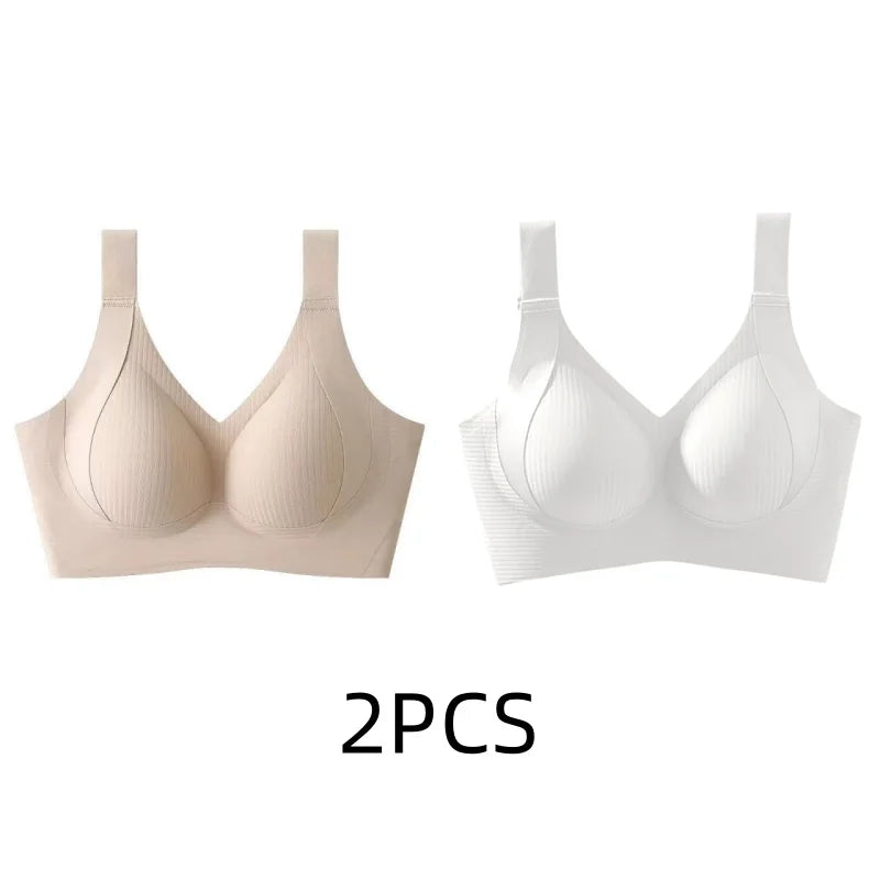 1/2PCS Women's Seamless Underwear, Thin Style, Large Breasts, Small Breasts, No Wires, Pull-up And Anti-sagging Large Size Bra - Matrix Studios