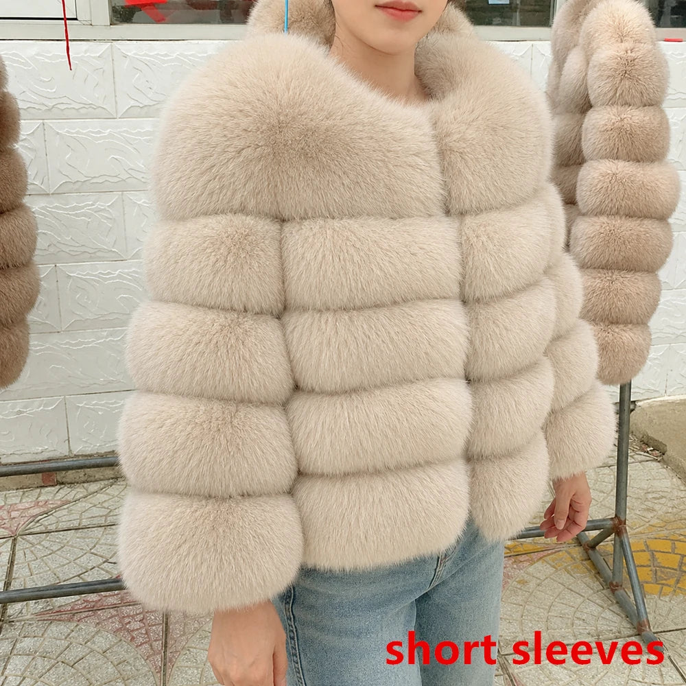 QUEENTINA Real Fox Fur Coat Winter Women'S New Fashion Furry 2025 Leather And Skin White Clothing Natural New In Coats & Jackets - Matrix Studios