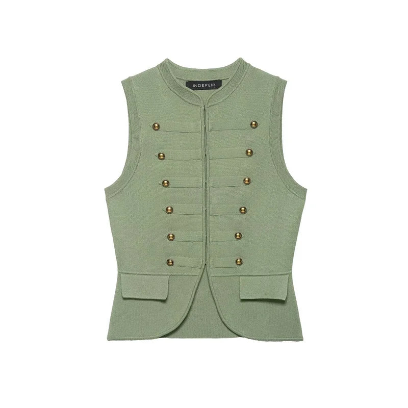 Guobioziy2026 Women's New Rope Knot Decorative Knit Vest Casual and Versatile Elegant and Graceful - Matrix Studios