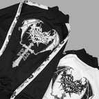 Japanese Punk Style Hoodies Coats Y2k Aesthetic Women Printing Oversized Jacket Gothic Csual Grunge Double Zippers Sweatshirts - Matrix Studios