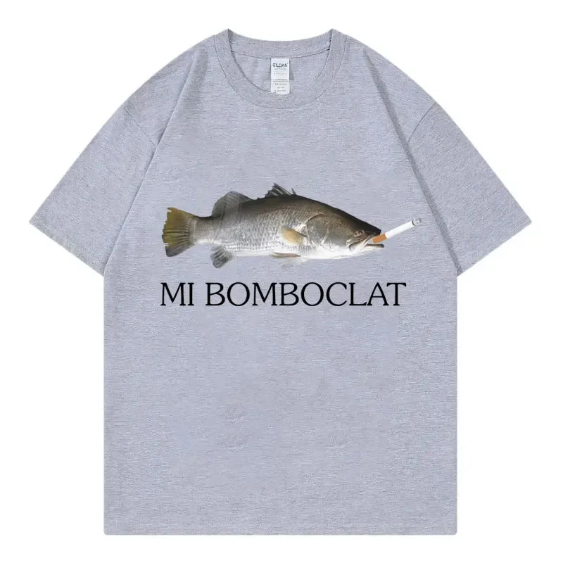 Funny Bomboclat Fish Meme T-shirt High Street Fashion Trend Y2k Short Sleeve T-shirts Women Harajuku Vintage Style T Shirts - Matrix-studios.com