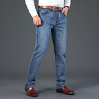 2026 New Style Business Men's Jeans Casual Straight Stretch Fashion Classic Blue Black Work Pant Denim Trousers Male Clothing - Matrix Studios