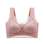 1pcs Women Lace Plus Size Bra Basic Anti Sagging Thin Vest With Padded Female Brassier Lady Ice Silk Seamless Comfort Breath Bra - Matrix Studios
