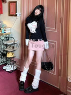 Winter Vingate New 2 Piece Set Women Patchwork Elegant Y2k Knitted Skirt Suit Female Korean Fashion Design Casual Belt Set 2025 - Matrix-studios.com
