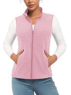 TACVASEN Fleese Sleeveless Vests Womens Fall Winter Thermal Hiking Golf Waistcoats Soft Casual Outerwear Zip Jackets 4 Pockets - Matrix Studios