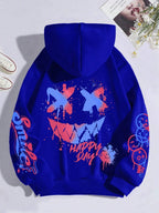 New Autumn Men's Personalized Smiling Face Print Comfortable Breathable Hooded Sweatshirt Outdoor Street Fashion Hooded Sweatshi - Matrix Studios