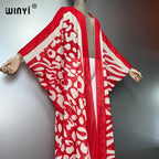 WINYI Africa Bohemia Print Kimonos Loose Dresses for Woman Cardigans Beach Outfits Kaftan Beach Cover Up Evening Dress Maxi Coat - Matrix Studios