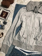 Vintage Coat Zipper Slim Y2k 2000s Womens Goth Punk Streetwear Polo Jacket Sweatshirt Basics Hoodie Autumn Winter Fashion Grunge - Matrix Studios