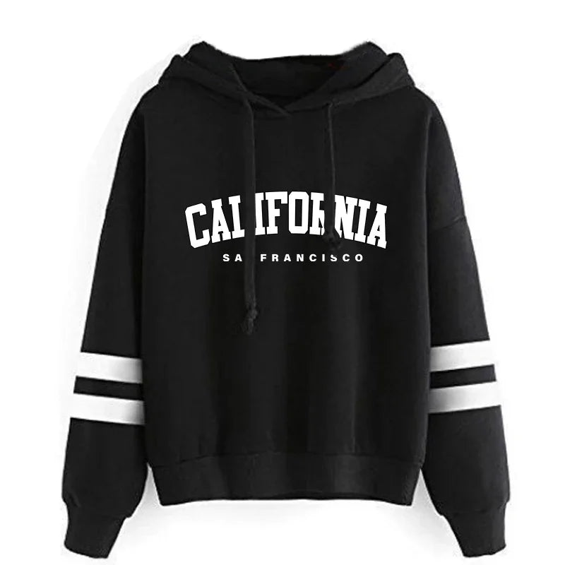 California Womens Tracksuit Casual Stripe Versatile Hooded Sweatshirt or Pants or Suit Simplicity Hot Sales Street Outfits S-3XL - Matrix-studios.com