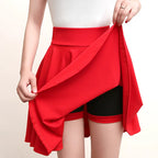2025 Flared Skirts Women's Basic Shorts Skirt Fashion Versatile Black Casual Mini Skater Medium Pleated Fluffy Skirt Plus Size - Matrix-studios.com