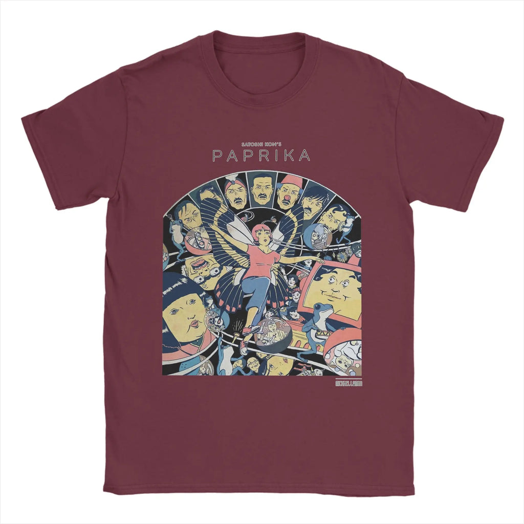 Paprika Satoshi Kon Anime Film Montage T Shirts Men's  100% Cotton T-Shirts Crew Neck  Tees Short Sleeve Clothing 4XL 5XL - Matrix-studios.com