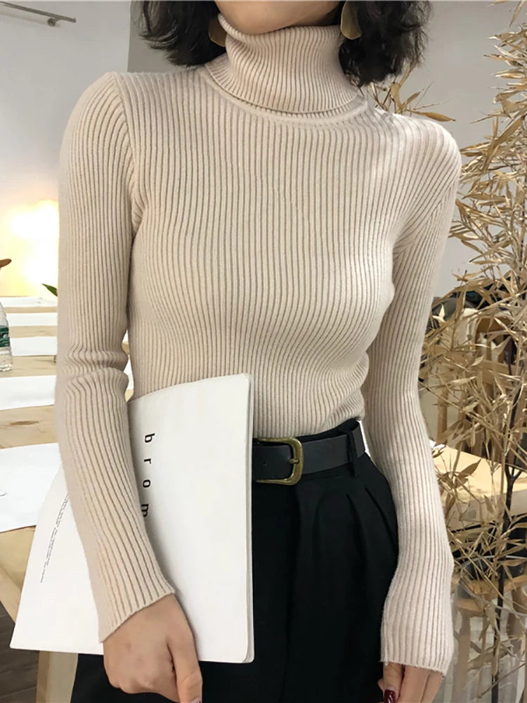 Turtleneck Sweater Womens 2026 Autumn Winter Tops Korean Slim Women Pullover Jumper Knitted Sweater Pull Femme Hiver Truien - Matrix-studios.com