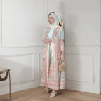 Fold Elegant Vintage Print Open Front  Miyake Abaya, Lightweight Flowy Loose Fit Women's Modest Fashion Long Kimono Cardigan - Matrix-studios.com