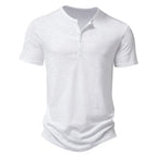 Henley Collar Summer Men Casual Solid Color Short Sleeve T Shirt for Men Polo men High QualityMens T Shirts - Matrix Studios