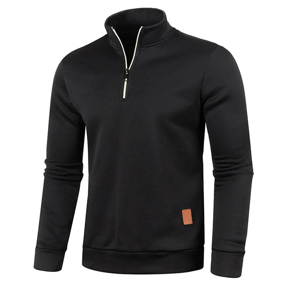 Men's Sweatshirts Half Zipper Pullover Male Long Sleeve Flleece Sweater Standcollar Snowflakes Hoodies Men Clothes - Matrix Studios