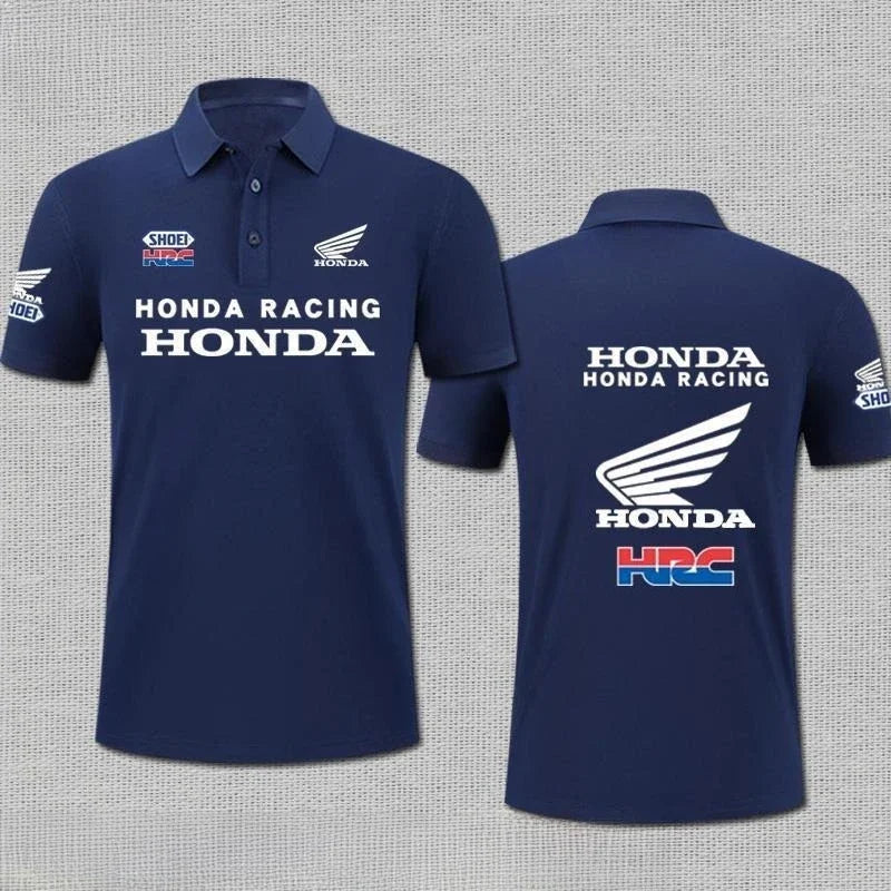 HONDA Men's and Women's POLO Shirts Locomotive Factory Team Racing Suits Motorcycle T-shirts Gold Wings Cycling Short Sleeves - Matrix-studios.com