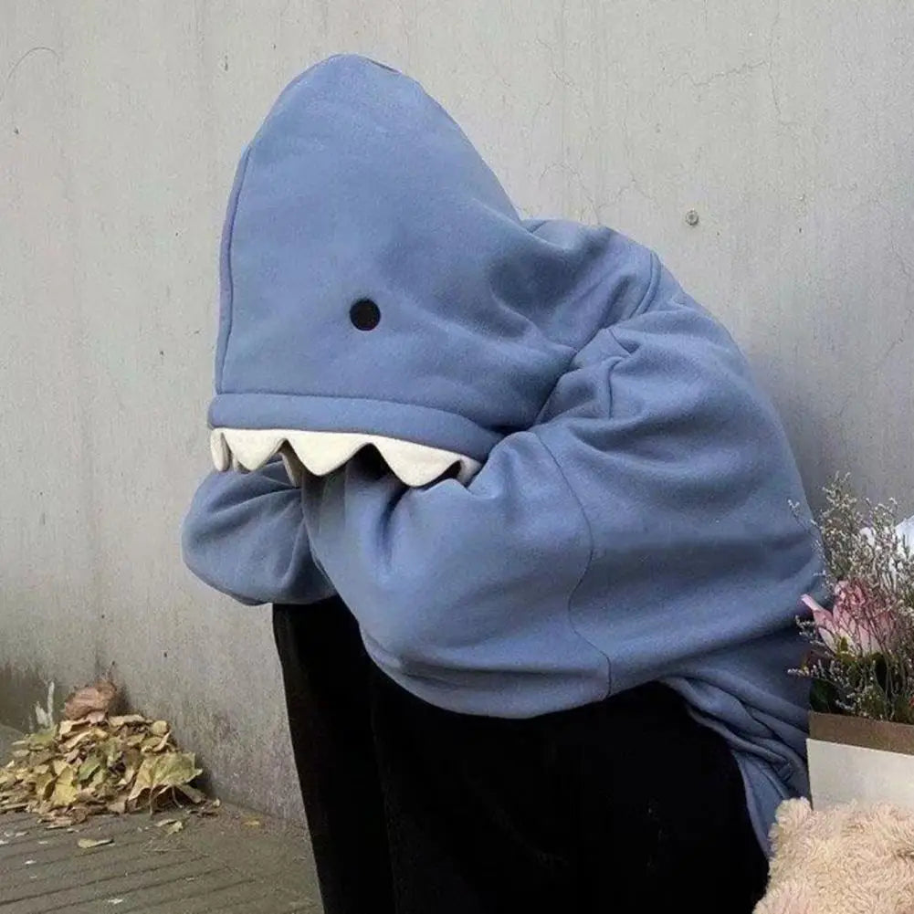 Autumn Winter New Funny Shark Patchwork Hoodies Men and Women Kawaii Sweatshirt Fashion Casual Pullover School Oversized Clothes - Matrix Studios
