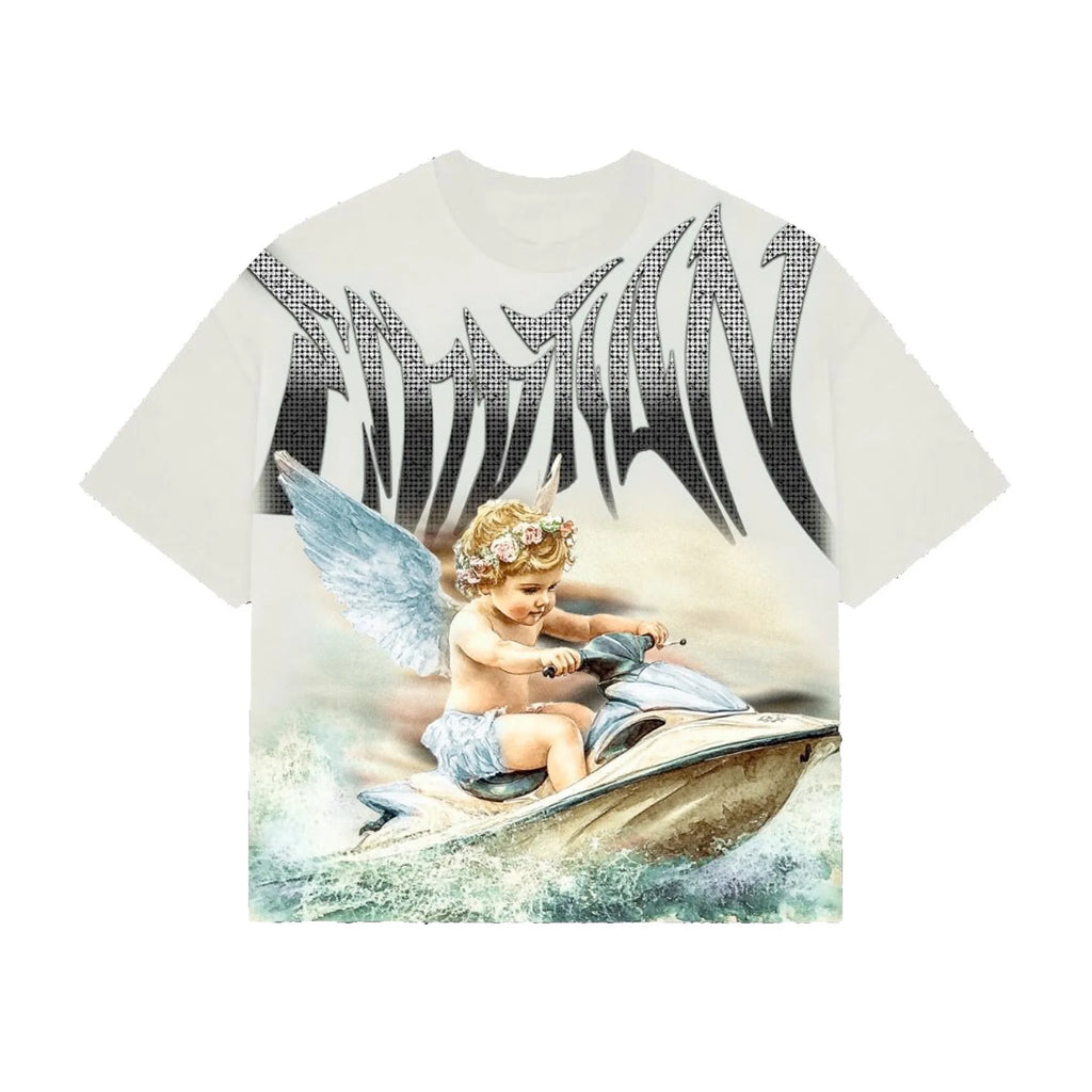 MIXED EMOTION Shirt Rhinestone Short Sleeve Men Women T-shirt Streetwear 100% Cotton Loose Round Neck Top Tees Oversized Tee Top - Matrix Studios