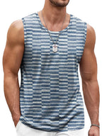 Mens Retro Geometric 3D Printed Tank Top Summer Casual Crew Neck Fashion Trend Sleeveless Vest Loose Breathable Sports Tops - Matrix Studios