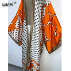 WINYI 2022 Boho Printed Long Kimono Dress Bikini Wrap Cover-ups Women Summer Clothes Beach Wear Swim Suit Cover Up Kaftan Kimono - Matrix Studios