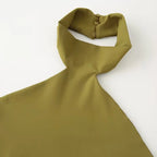 HXAO Halter Top Women Summer 2025 Tanks & Camis Green Blue Tight Tops Sexy Off Shoulder Sleeveless Backless Tops Elegant Vests - Matrix-studios.com