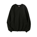 380g Tight Match Heavy Inverted Triangle Loose Versatile Solid Cotton Vintage Autum Winter Long Sleeve Round Neck Sweater - Matrix Studios