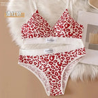Summer New Women's Leopard Print Traceless and Steel Rim Bra Adjustable Shoulder Strap Back Women's Underwear Set - Matrix-studios.com
